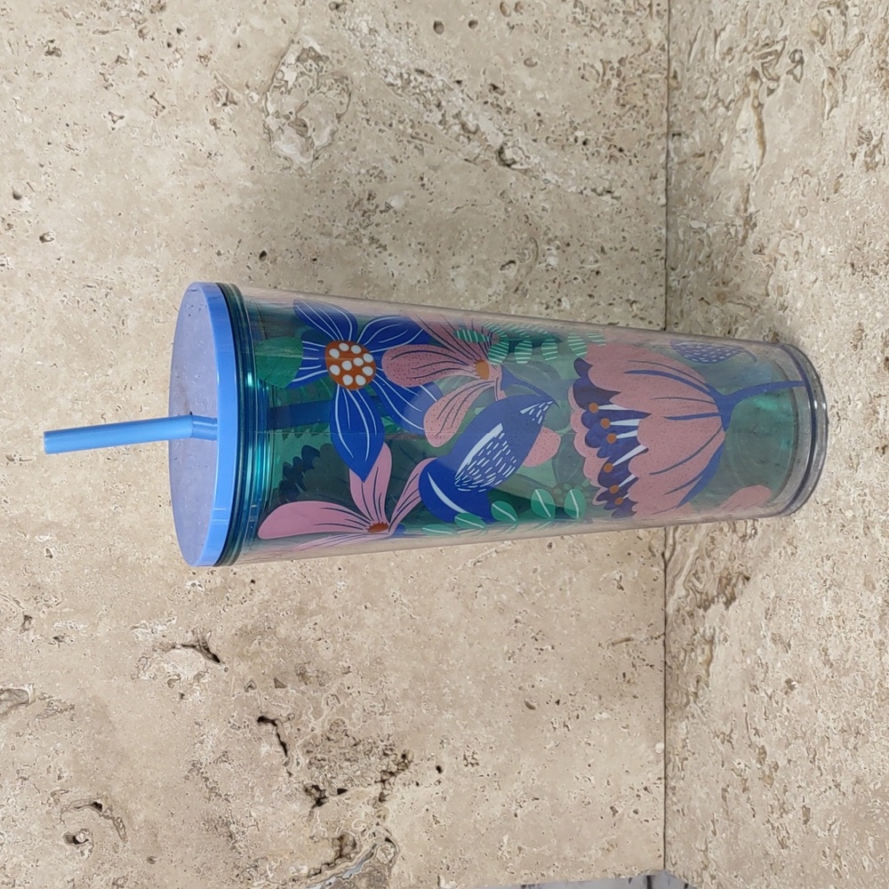 Starbucks 2020 Spring Blue Floral 24oz Acrylic Tumbler
